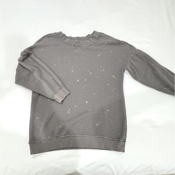 Free People Movement Make It Count Gray Splatter Printed Sweatshirt- Size Medium - Picture 3 of 9